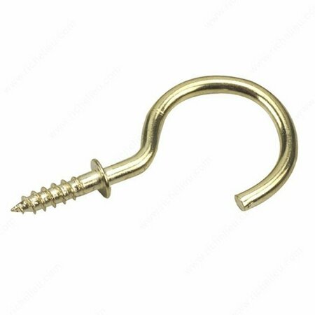 RICHELIEU AMERICA Onward Cup Hook, 18 mm Opening, 46 mm L, Metal, Brass 2785BR